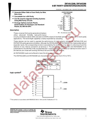 SN74ALS280DR datasheet  